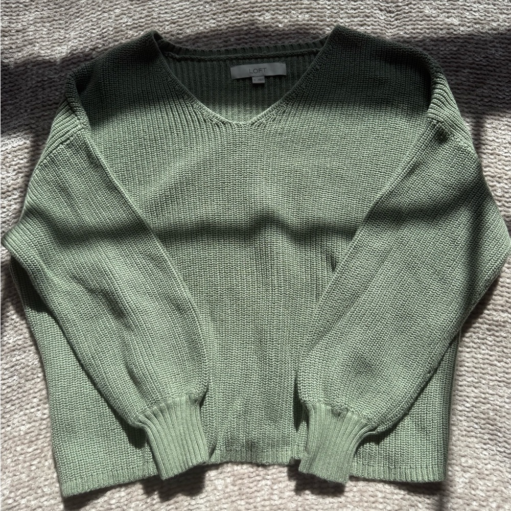 LOFT Sage V-Neck Sweater